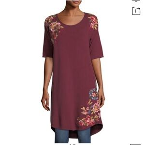 Johnny Was Embroidered French Terry Tunic/Dress